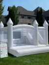 White Bouncy Castle with Slide and Ball Pit